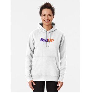 Fed Up Pullover Hoodie Sweatshirt White Sz Small Fed Ex 90s Fedex Unisex
